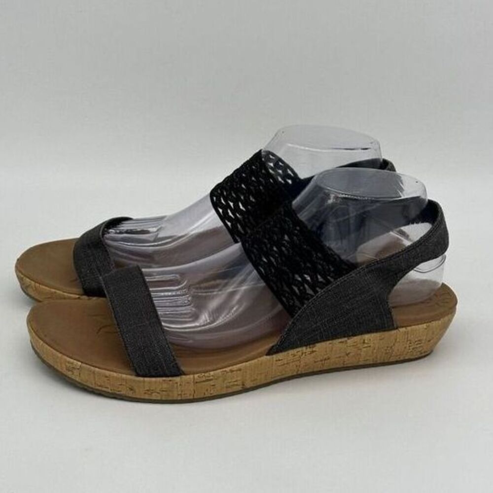 Skechers Brie Most Wanted Wedge Foam Sandals Womens Black 11 Open Toe 119013